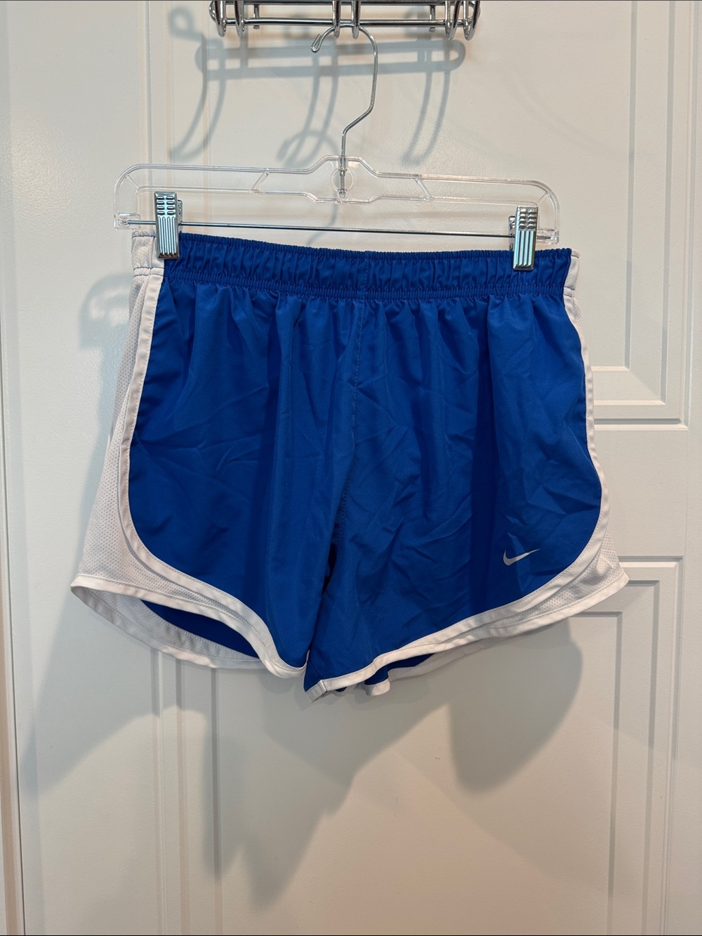 Nike Women's Blue Athletic Shorts with White Trim